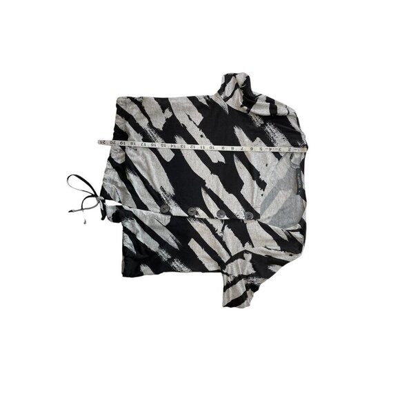 Elsewhere Sherbrooke Cardigan Gray Black Drawstring Asymmetric Lagenlook - Picture 10 of 10